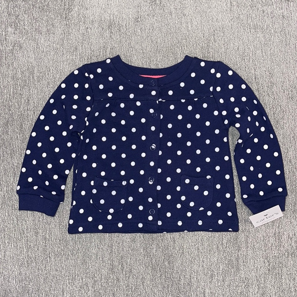 NWT Carter’s Navy Polkadot Cardigan